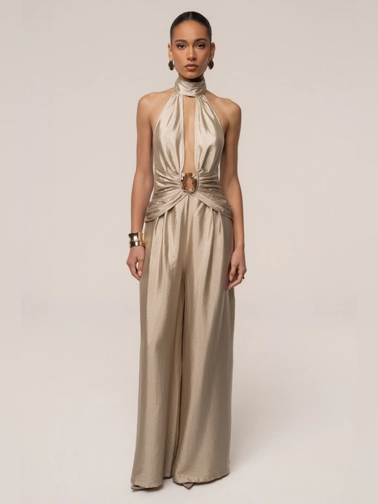JLUXLABEL Pants - JLUXLABEL Gold Accent Jumpsuit NWT✨